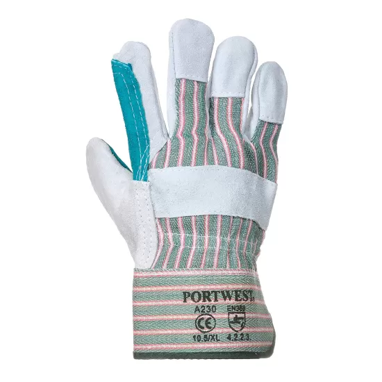 Manusi de protectie cu strat dublu din spalt, rezistente la caldura [A230] Gri si verde
