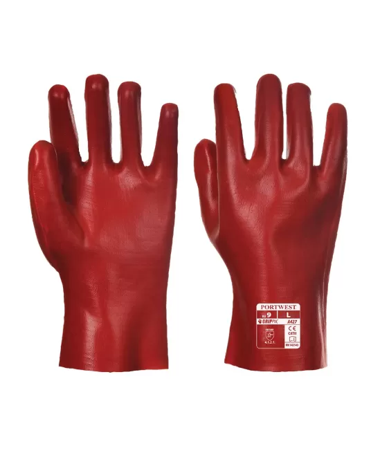 Manusi PVC impermeabile, manipulare uleiuri, lungime 27 cm, rosii