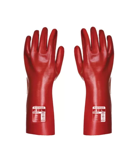 Manusi PVC impermeabile, manipulare uleiuri, lungime 35 cm, rosii