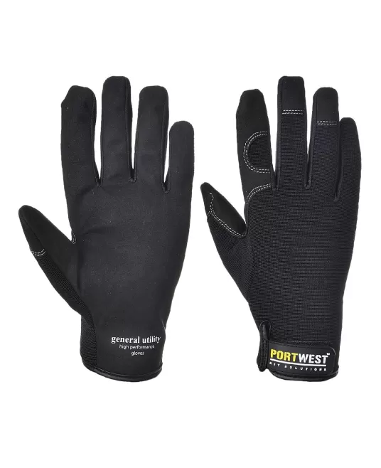 Manusi de protectie din piele si elastan, pentru uz general [A700] Negru