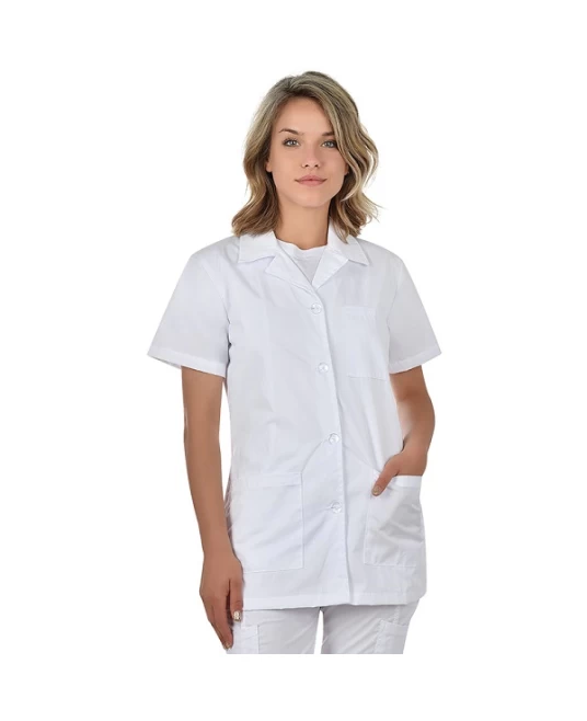 Halat scurt cu maneca scurta,160g/mp, alb