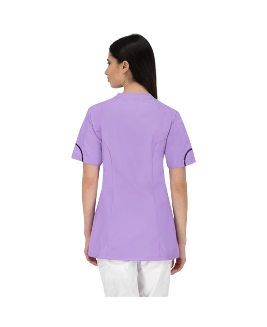 Halat scurt cu nasturi si buzunare, tercot 160g/m2, mov deschis Halat scurt cu nasturi si buzunare, tercot 160g/m2, mov deschis