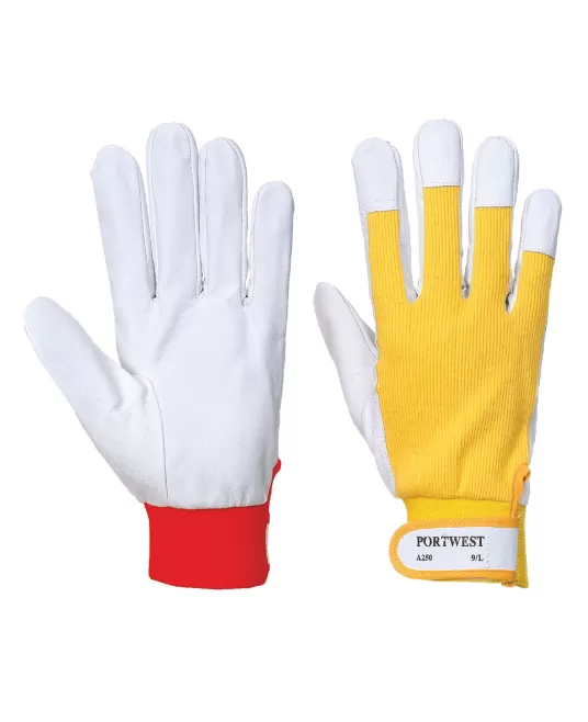 Manusi din piele de capra, cu manseta, rezistenta mare la rupere [A250] Galben