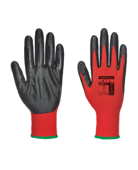 Manusi de protectie imersate in nitril, medii umede si uleioase, Rosu negru