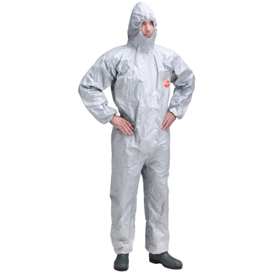 Combinezon protectie chimica TYCHEM 6000F, rezistent la stropire lichide 5 bari, gri