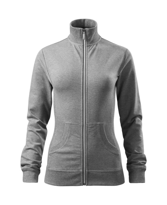 Hanorac cu fermoar pentru femei, Malfini, gri inchis
