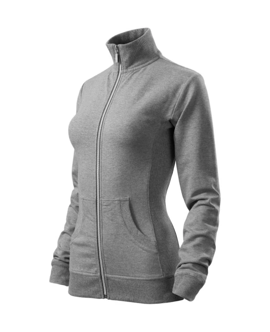 Hanorac cu fermoar pentru femei, Malfini, gri inchis