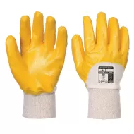 Manusi de protectie partial imersate in nitril, manseta stransa [A330] Galben