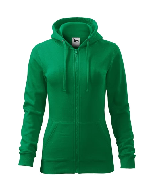 Hanorac Malfini cu gluga si fermoar femei, 300g/m2, verde mediu Hanorac Malfini cu gluga si fermoar femei, 300g/m2, verde mediu