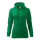 Hanorac cu gluga si fermoar femei, 300g/m2, verde mediu Hanorac cu gluga si fermoar femei, 300g/m2, verde mediu