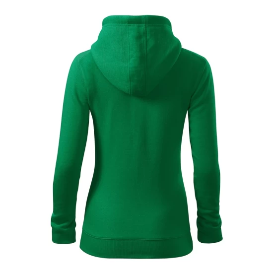 Hanorac cu gluga si fermoar femei, 300g/m2, verde mediu Hanorac cu gluga si fermoar femei, 300g/m2, verde mediu