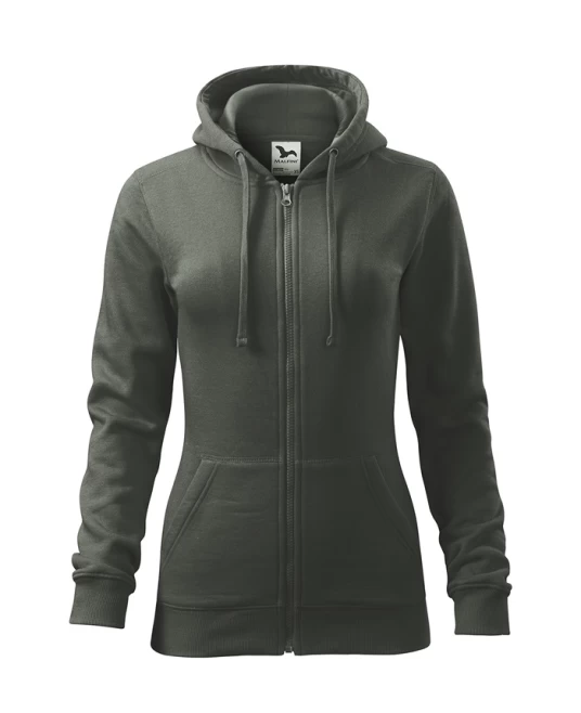 Hanorac Malfini cu gluga si fermoar femei, 300g/m2, gri ardezie Hanorac Malfini cu gluga si fermoar femei, 300g/m2, gri ardezie