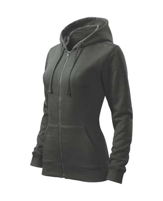 Hanorac Malfini cu gluga si fermoar femei, 300g/m2, gri ardezie Hanorac Malfini cu gluga si fermoar femei, 300g/m2, gri ardezie