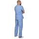 Costum medical unisex tercot subtire (pantaloni + tunica), densitate 110g/m2, albastru