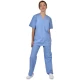 Costum medical unisex tercot subtire (pantaloni + tunica), densitate 110g/m2, albastru