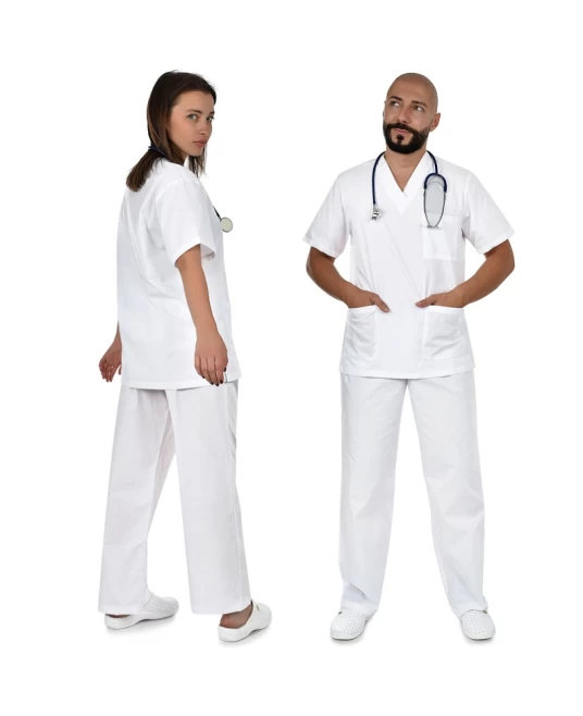 Costum industria alimentara sau Curatenie, tercot 180g/m2, alb Costum industria alimentara sau Curatenie, tercot 180g/m2, alb
