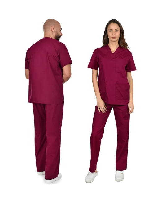 Costum industria alimentara sau Curatenie, tercot 180g/m2,  visiniu Costum industria alimentara sau Curatenie, tercot 180g/m2,  visiniu