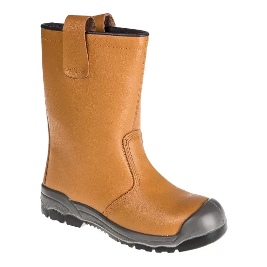 Cizme de piele imblanite, bombeu metalic si lamela, varf antiuzura, S1P CI,  [FW13] Maro deschis