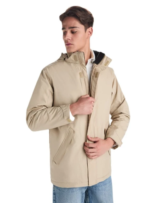 Jacheta de iarna barbati, impermeabila, nisipiu