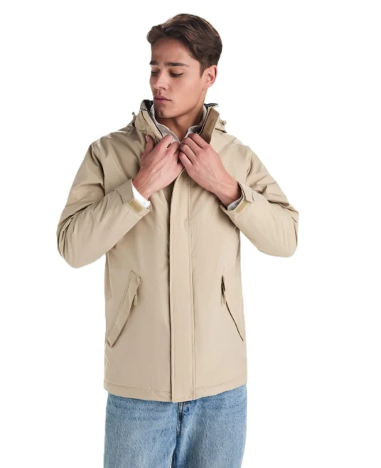 Jacheta de iarna barbati, impermeabila, nisipiu