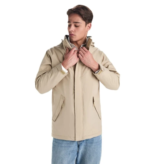 Jacheta de iarna barbati, impermeabila, nisipiu