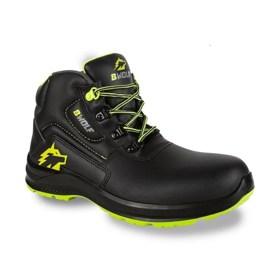 Bocanci de protectie S3 SRC, bombeu si lamela metalica, talpa verde