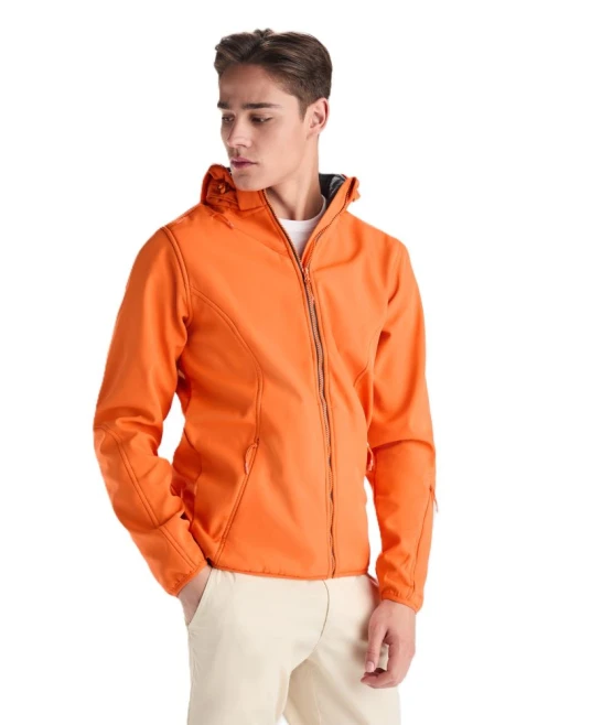 Jacheta softshell cu gluga, portocaliu