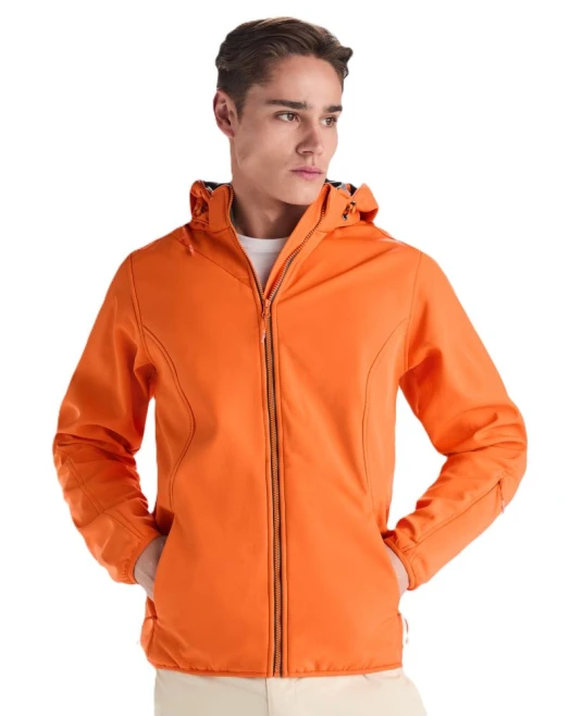 Jacheta softshell cu gluga, portocaliu