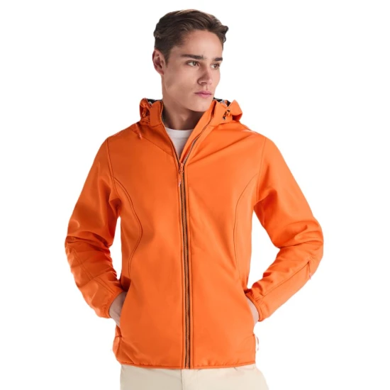 Jacheta softshell cu gluga, portocaliu