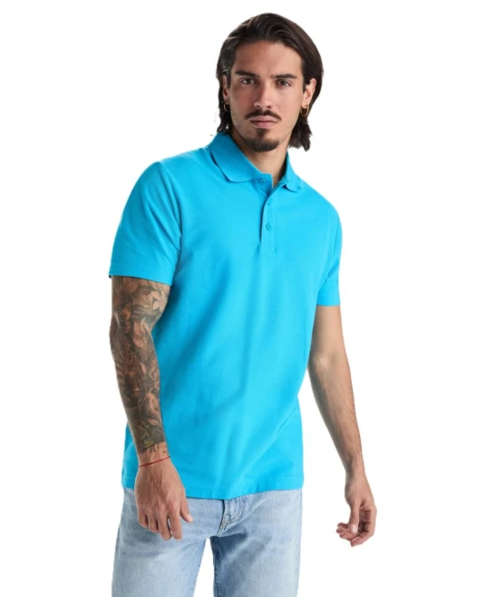 Tricou polo barbati bumbac 180g/mp, Albastru turcoaz