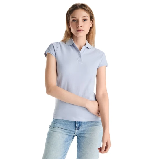 Tricou polo premium femei, bumbac 200g/mp, Albastru zen