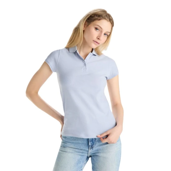 Tricou polo premium femei, bumbac 200g/mp, Albastru zen