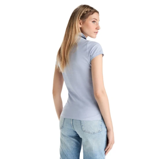 Tricou polo premium femei, bumbac 200g/mp, Albastru zen