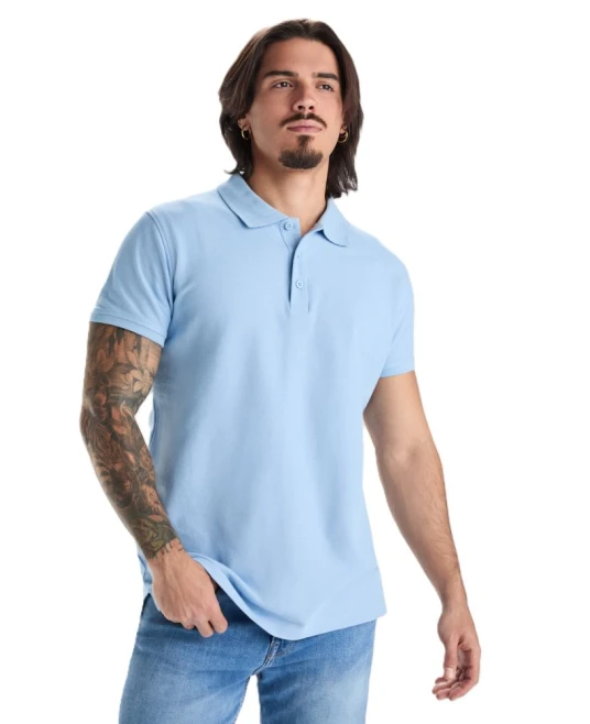 Tricou polo premium barbati, bumbac 200g/mp, Albastru celest