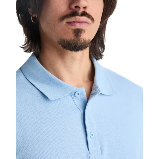 Tricou polo premium barbati, bumbac 200g/mp, Albastru celest
