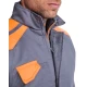 Vesta matlasata de lucru din tercot, bicolora, gri-portocaliu