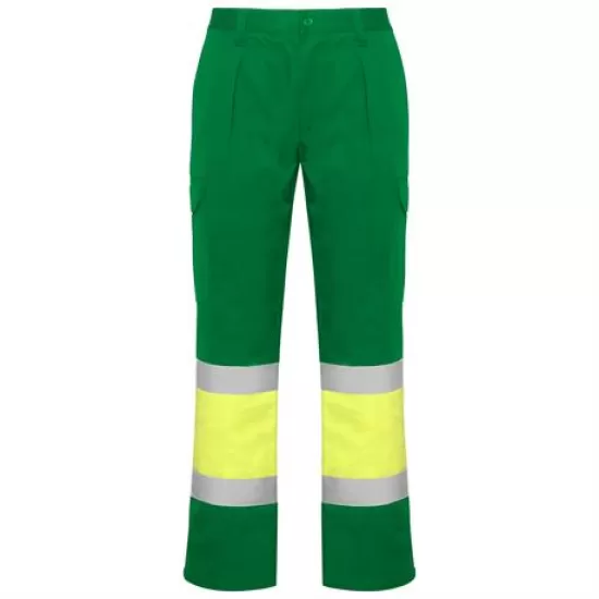 Pantaloni HiVis cu dungi reflectorizante, Daily Verde/galben Pantaloni HiVis cu dungi reflectorizante, Daily Verde/galben