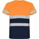 Tricou reflectorizant cu maneca scurta, 130g/mp Portocaliu si bleumarin Tricou reflectorizant cu maneca scurta, 130g/mp Portocaliu si bleumarin