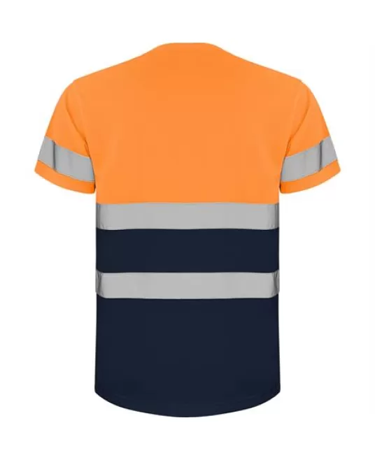 Tricou HiVis poliester 100%, 130g/mp Portocaliu bleumarin Tricou HiVis poliester 100%, 130g/mp Portocaliu bleumarin