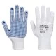 Manusi din nylon cu picouri PVC [A110] Alb si albastru