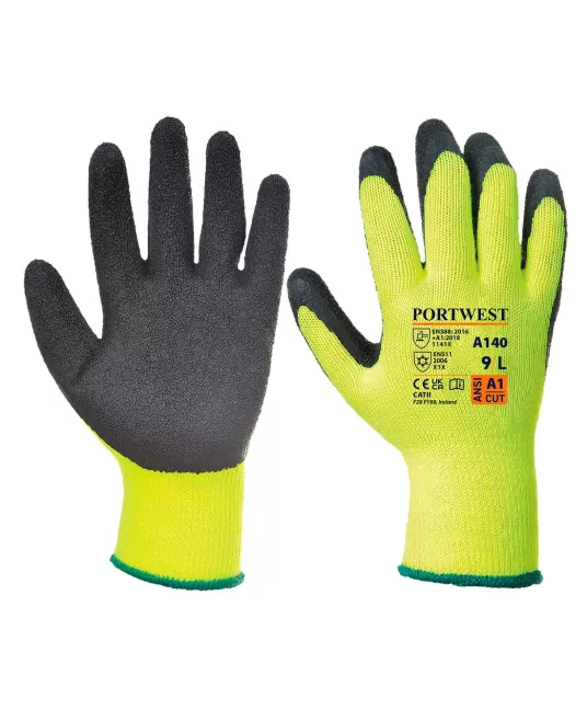 Manusi de protectie termica frig, impregnare latex [A140] Galben si Negru