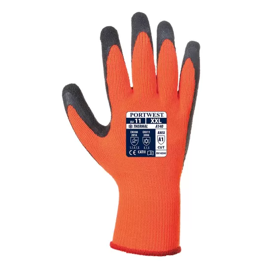 Manusi de protectie termica frig, impregnare latex [A140] Portocaliu si negru