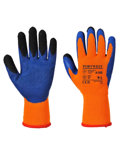 Manusi de protectie limitata la frig, impregnare dubla latex, portocalii