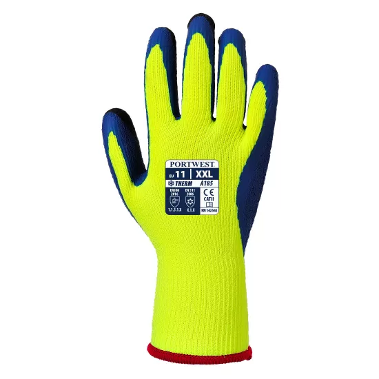 Manusi de protectie termica frig, impregnare dubla latex [A185] Galben si albastru