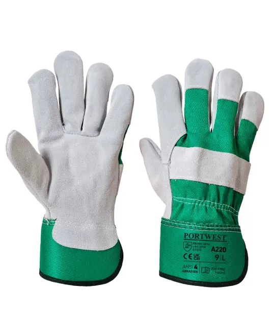 Manusi protectie lacatus, piele spalt [A220] Verde