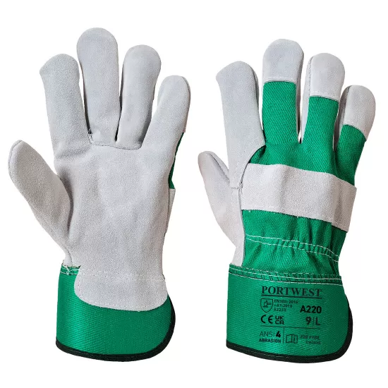 Manusi protectie lacatus, piele spalt [A220] Verde