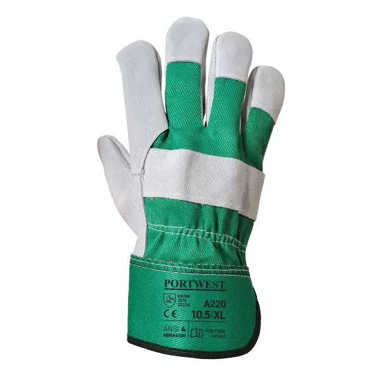 Manusi protectie lacatus, piele spalt [A220] Verde