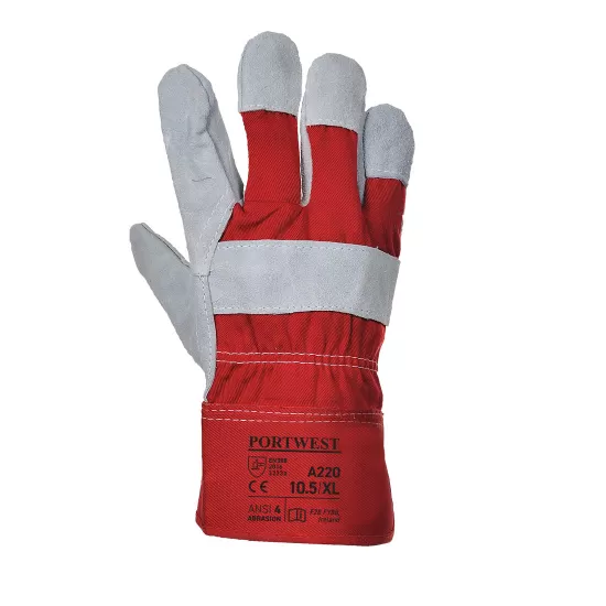 Manusi protectie lacatus, piele spalt [A220] Rosu