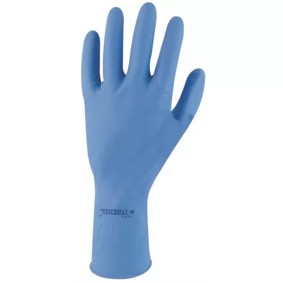 Manusi de menaj Sempervelvet, Latex albastru, nepudrat, 30 cm, grip Manusi de menaj Sempervelvet, Latex albastru, nepudrat, 30 cm, grip