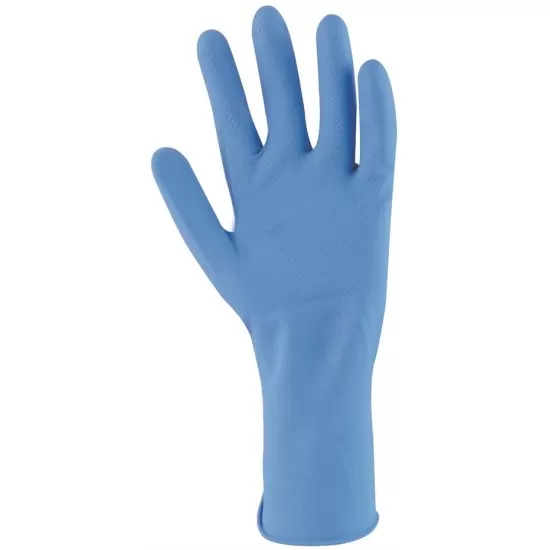 Manusi de menaj Sempervelvet, Latex albastru, nepudrat, 30 cm, grip Manusi de menaj Sempervelvet, Latex albastru, nepudrat, 30 cm, grip